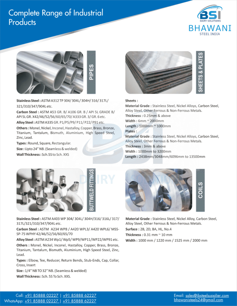 Bhawani Steel India – A Trusted Name in Stainless Steel Dairy & Pharma Solutions
