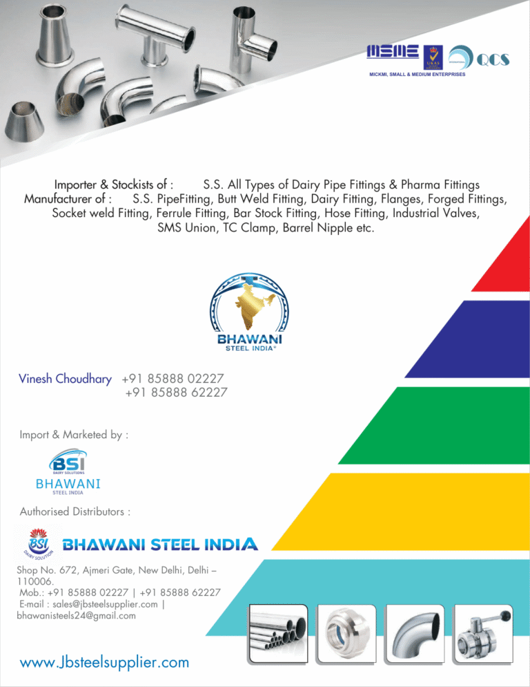 Bhawani Steel India – A Trusted Name in Stainless Steel Dairy & Pharma Solutions